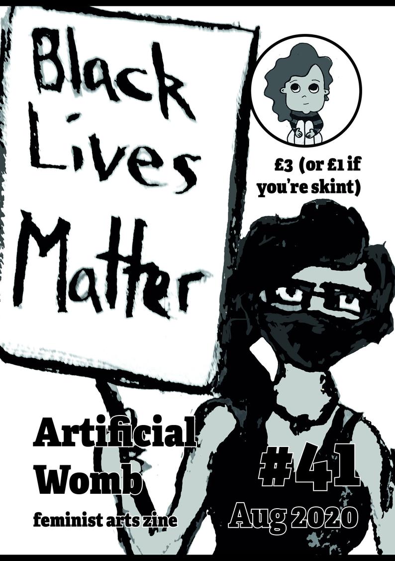 zine cover: person holding Black Lives Matter sign
