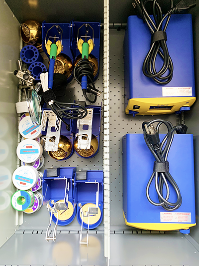 image of soldering equipment in drawer