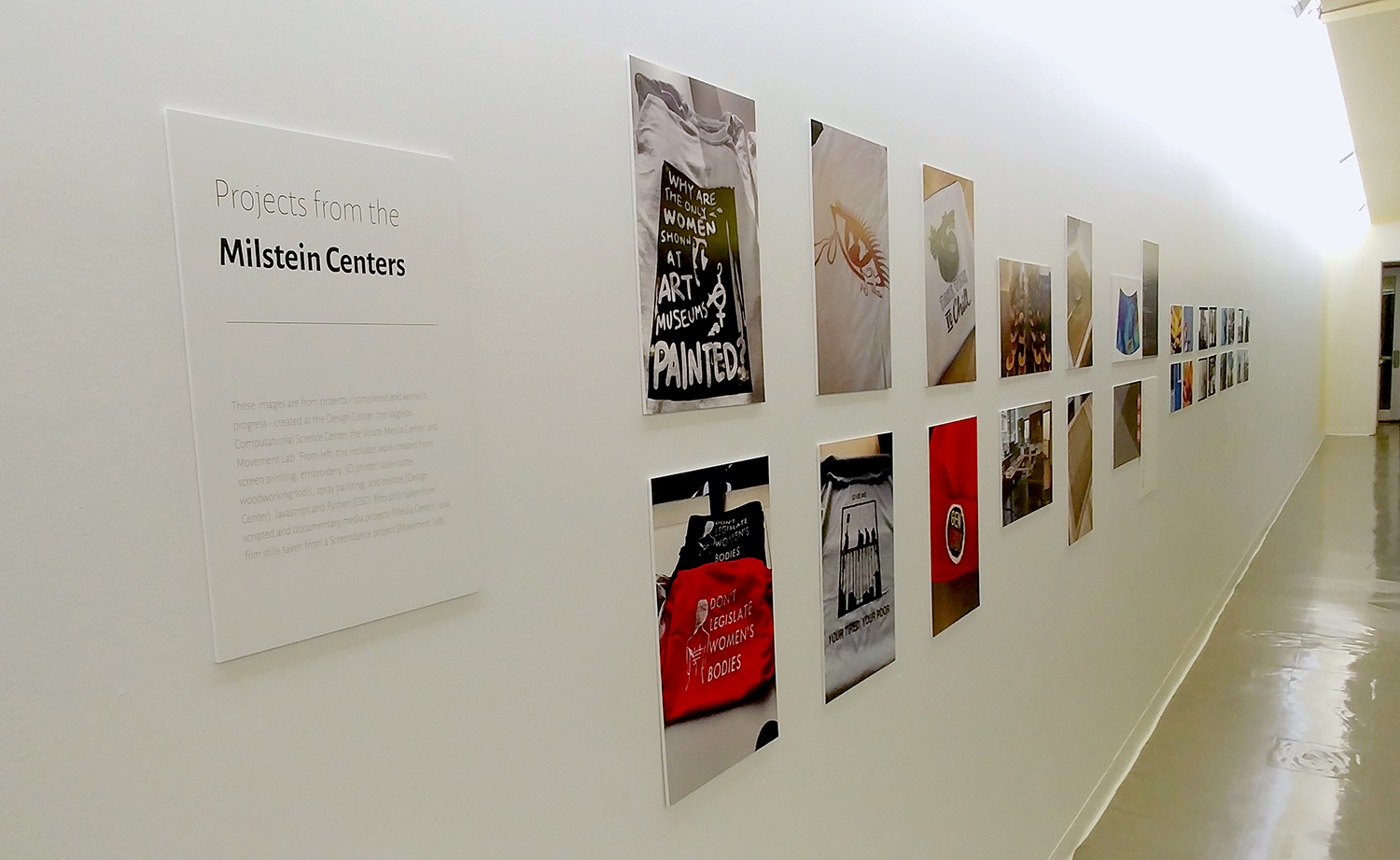 A view of the exhibit, including a sign with descriptive text. 