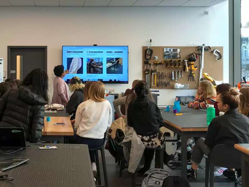 photo of safety orientation presentation in the Design Center