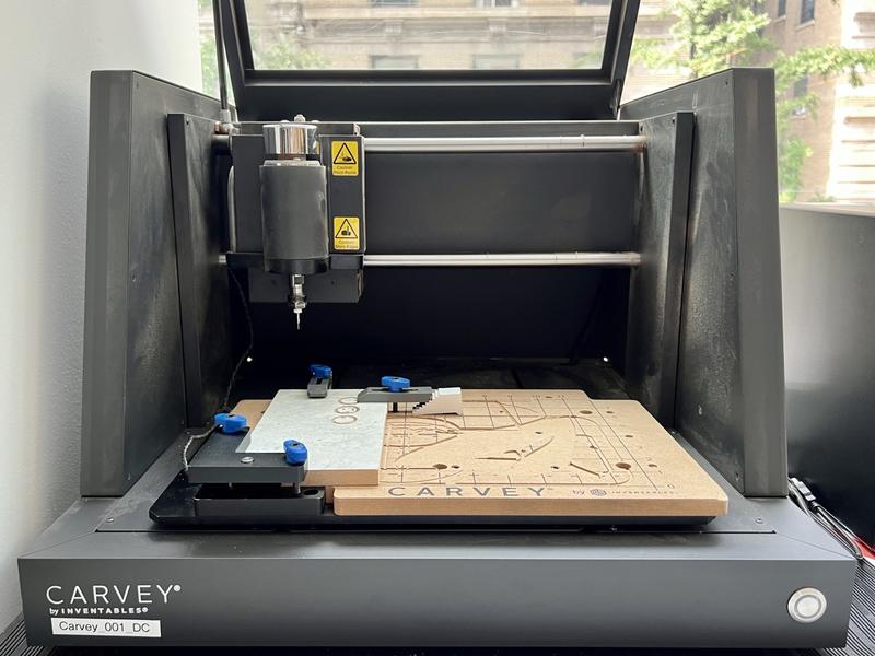 closeup photo of Carvey CNC with lid lifted